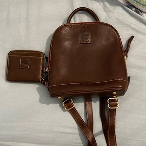 DOONEY AND BOURKE Leather Zip Pod Backpack and Wallet set